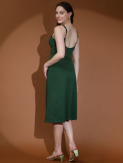 Kotty Women Solid A-Line Midi Dress