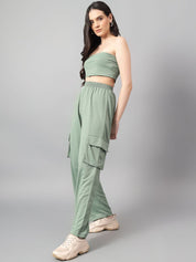 Kotty Green Off-Shoulder Top With Trouser