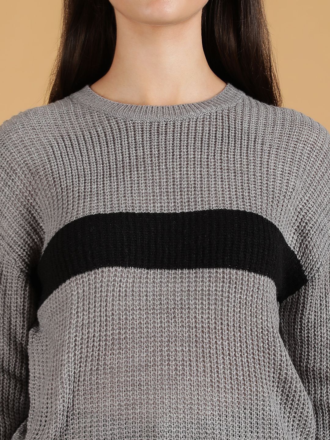 Kotty Women Colourblocked  Cotton Pullover