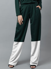 Kotty Women Colourblocked High-Rise Easy Wash Trousers