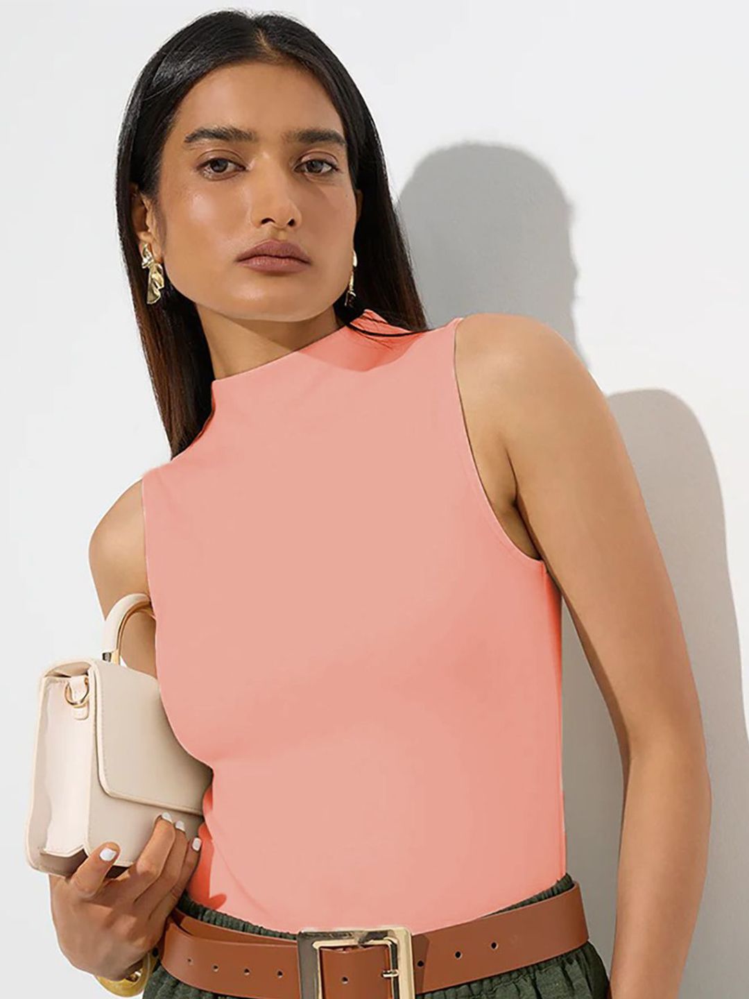 Kotty Women High Neck Fitted Top