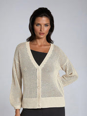 Kotty Women V-Neck Cotton Cardigan Sweater