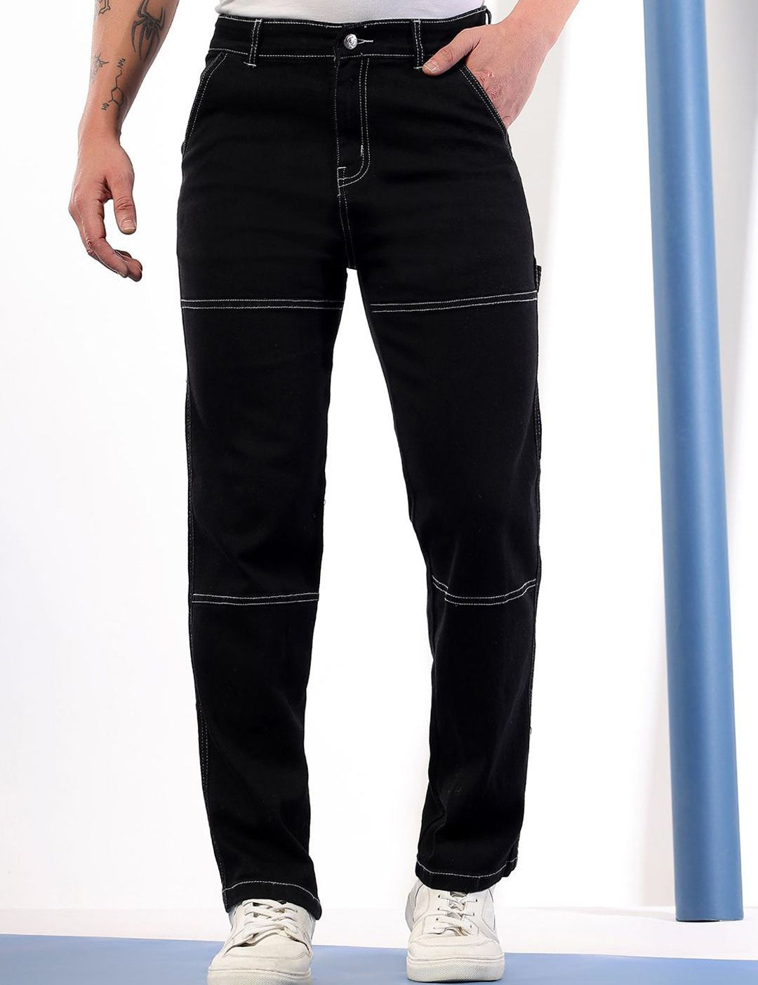 Kotty Men Mid Rise Slim Fit No Fade Clean Look Stretchable Jeans