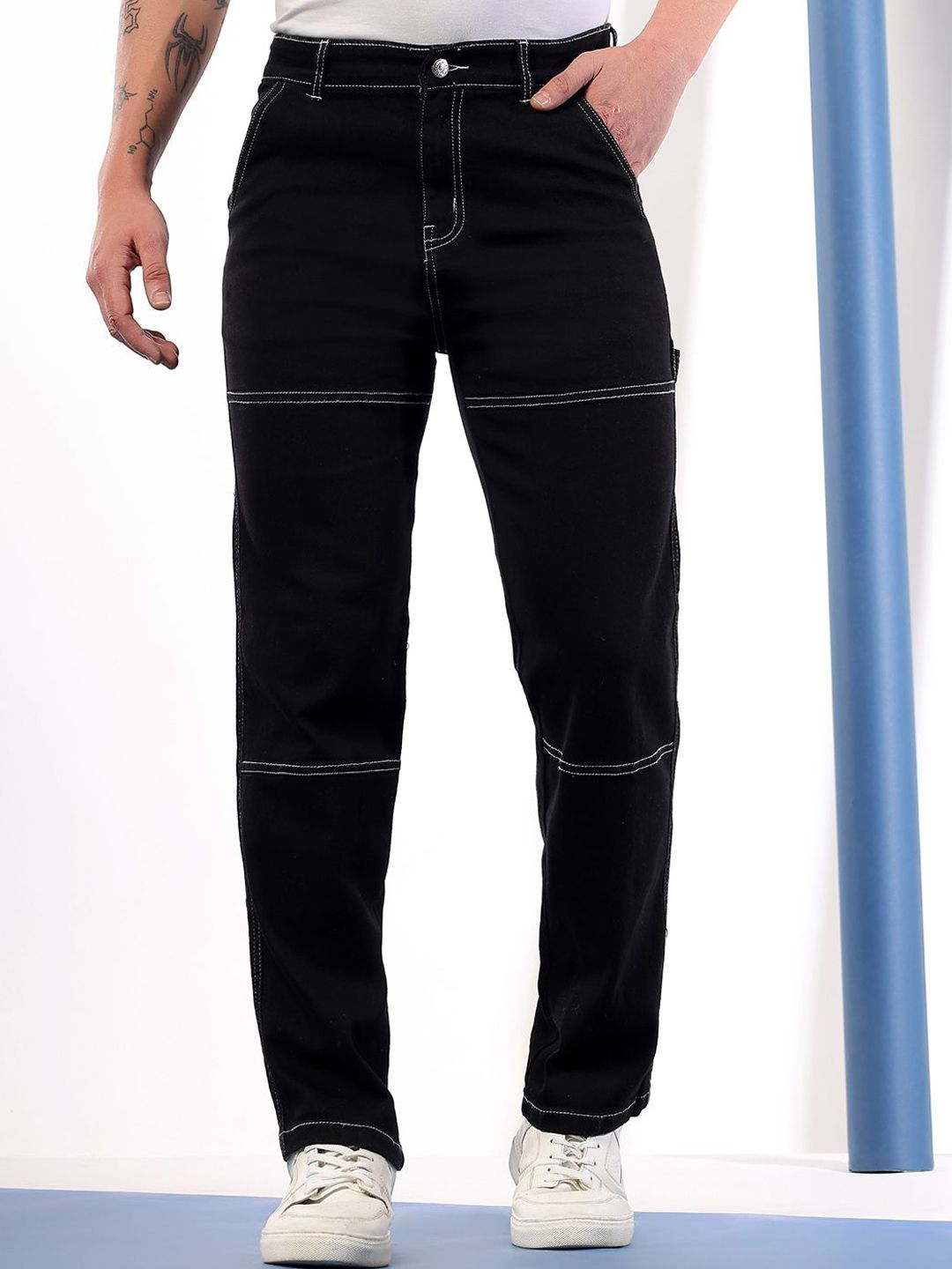 Kotty Men Mid Rise Slim Fit No Fade Clean Look Stretchable Jeans