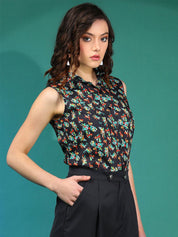 Kotty Women Abstract Printed Shirt Collar  Top