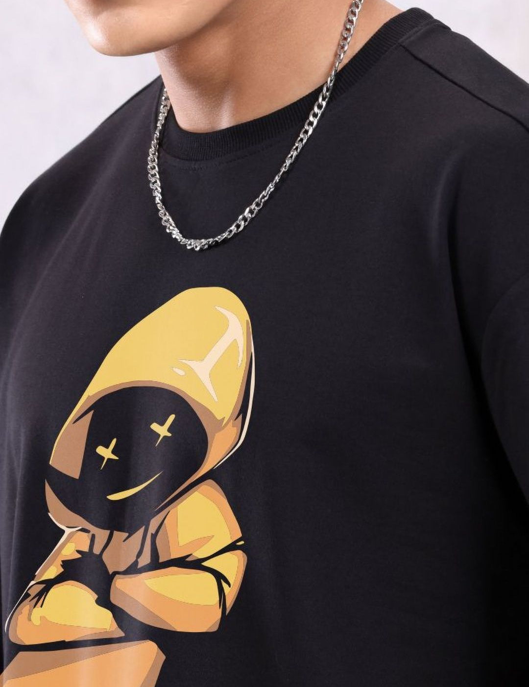 Kotty Men Graphic Printed Round Neck Cotton Oversized T-Shirt