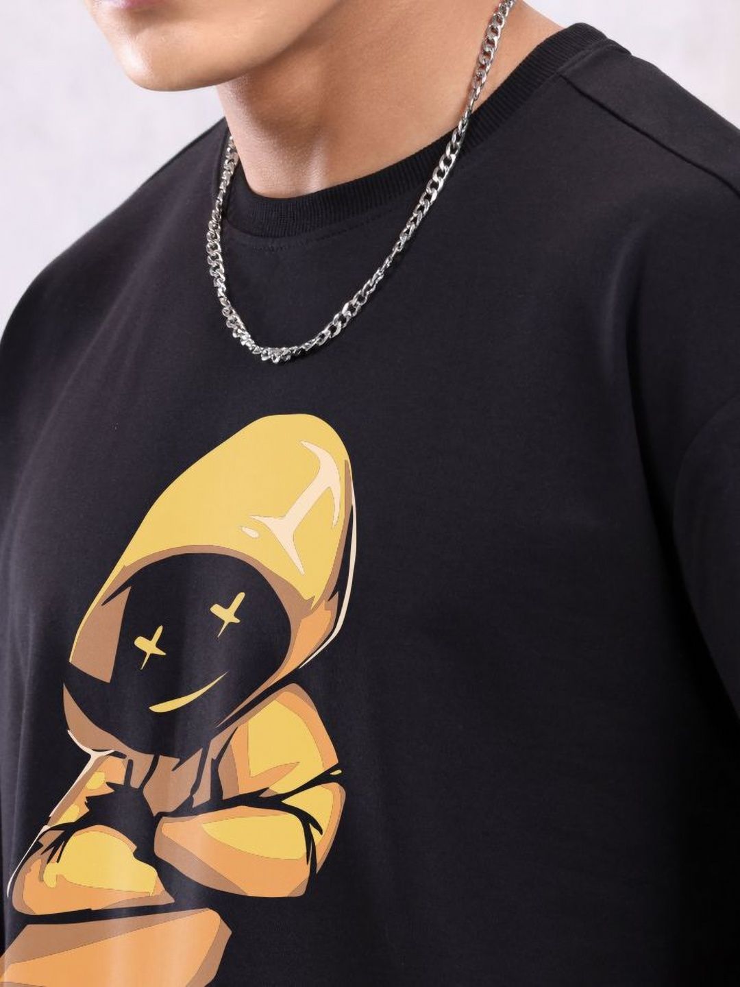 Kotty Men Graphic Printed Round Neck Cotton Oversized T-Shirt