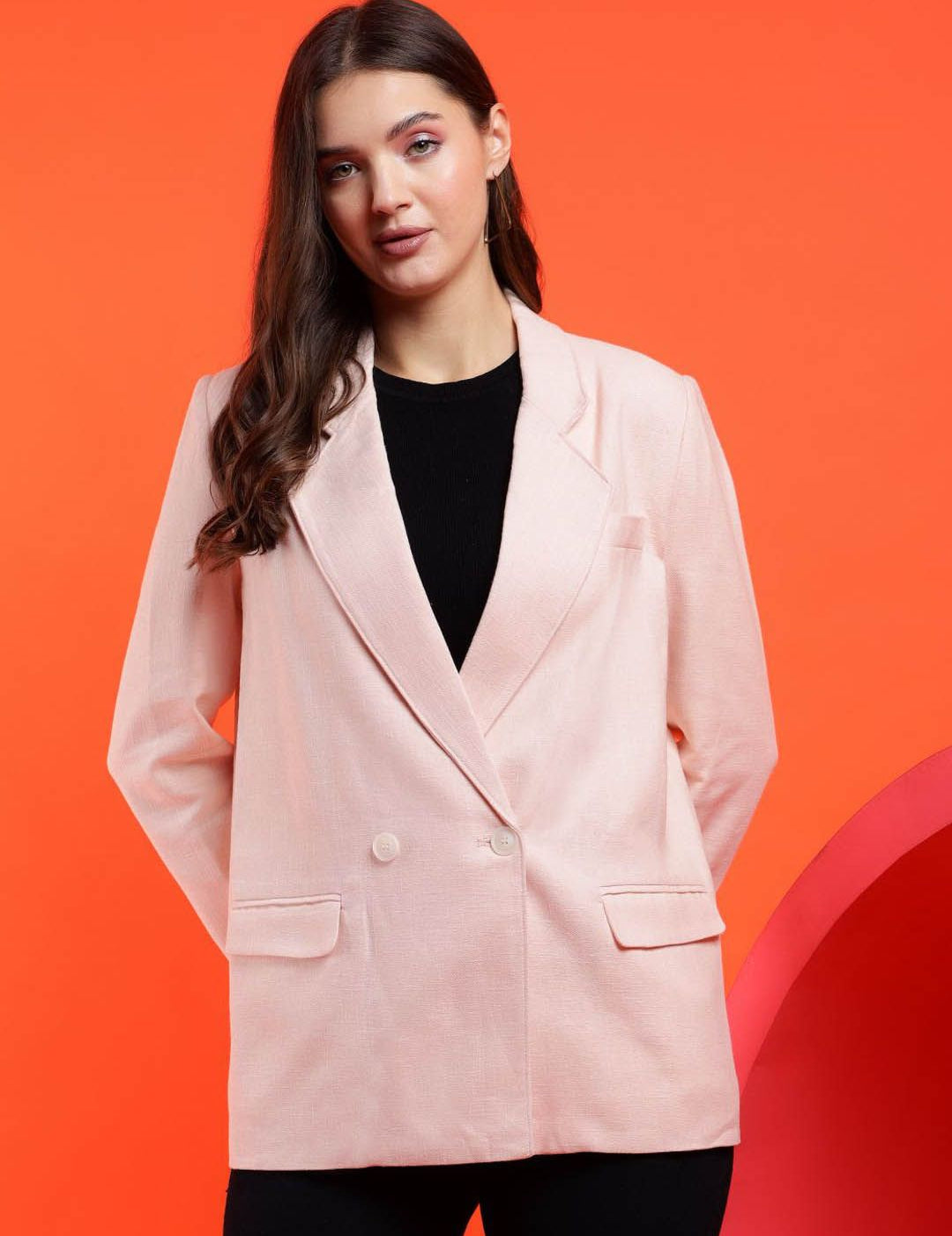Kotty Women Solid Notched Lapel Overcoat
