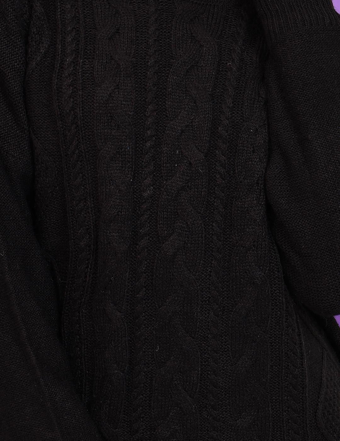 Kotty Women Self Design Cable Knit Pullover Sweater 