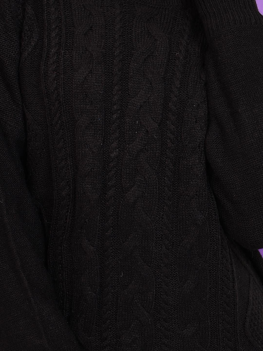 Kotty Women Self Design Cable Knit Pullover Sweater 