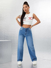 Kotty Women Straight Fit High-Rise Stretchable Jeans