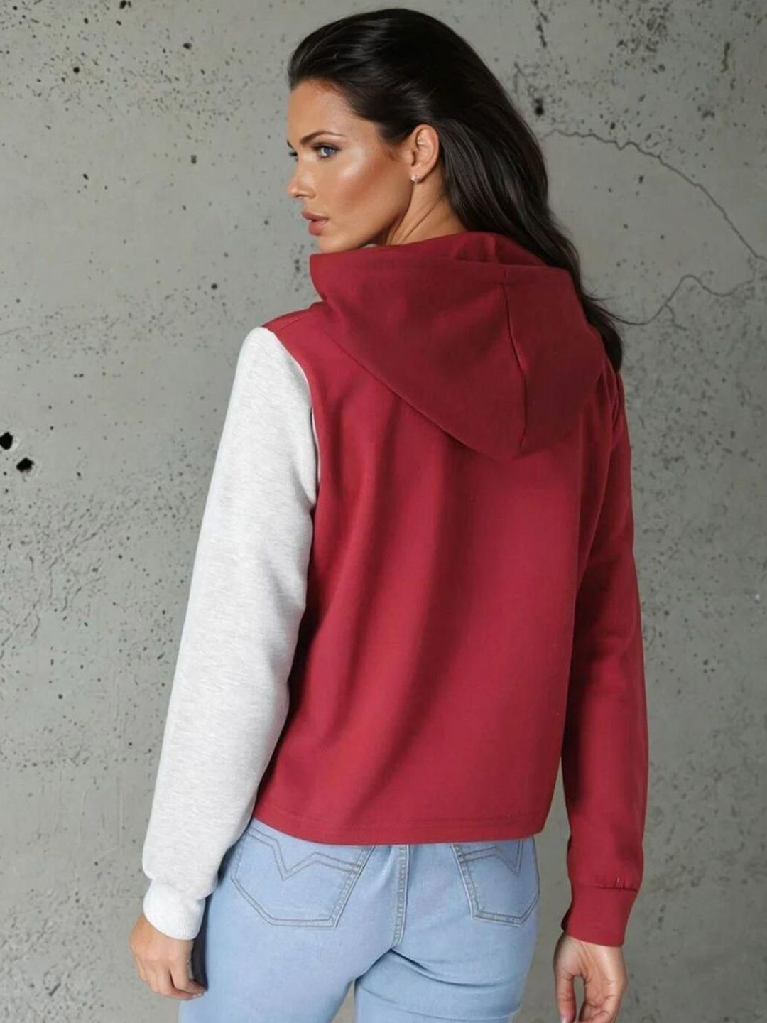 Kotty Women Colourblocked Hooded Sweatshirt
