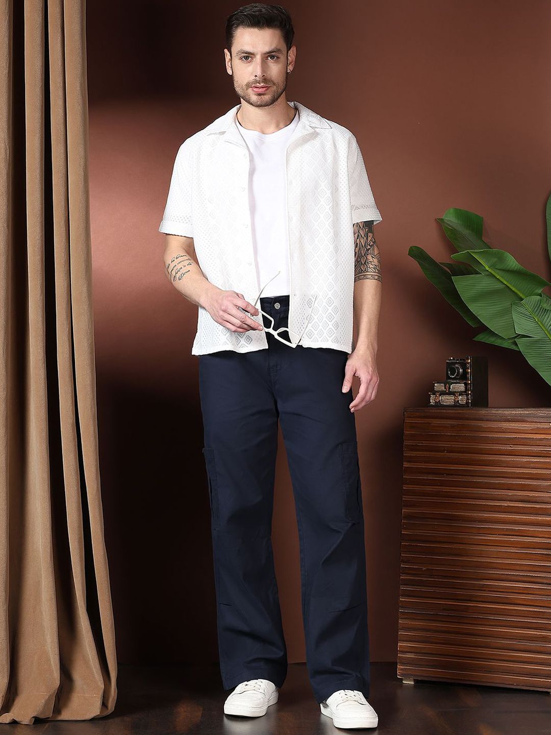 Kotty Men Relaxed Easy Wash Cargos Trousers