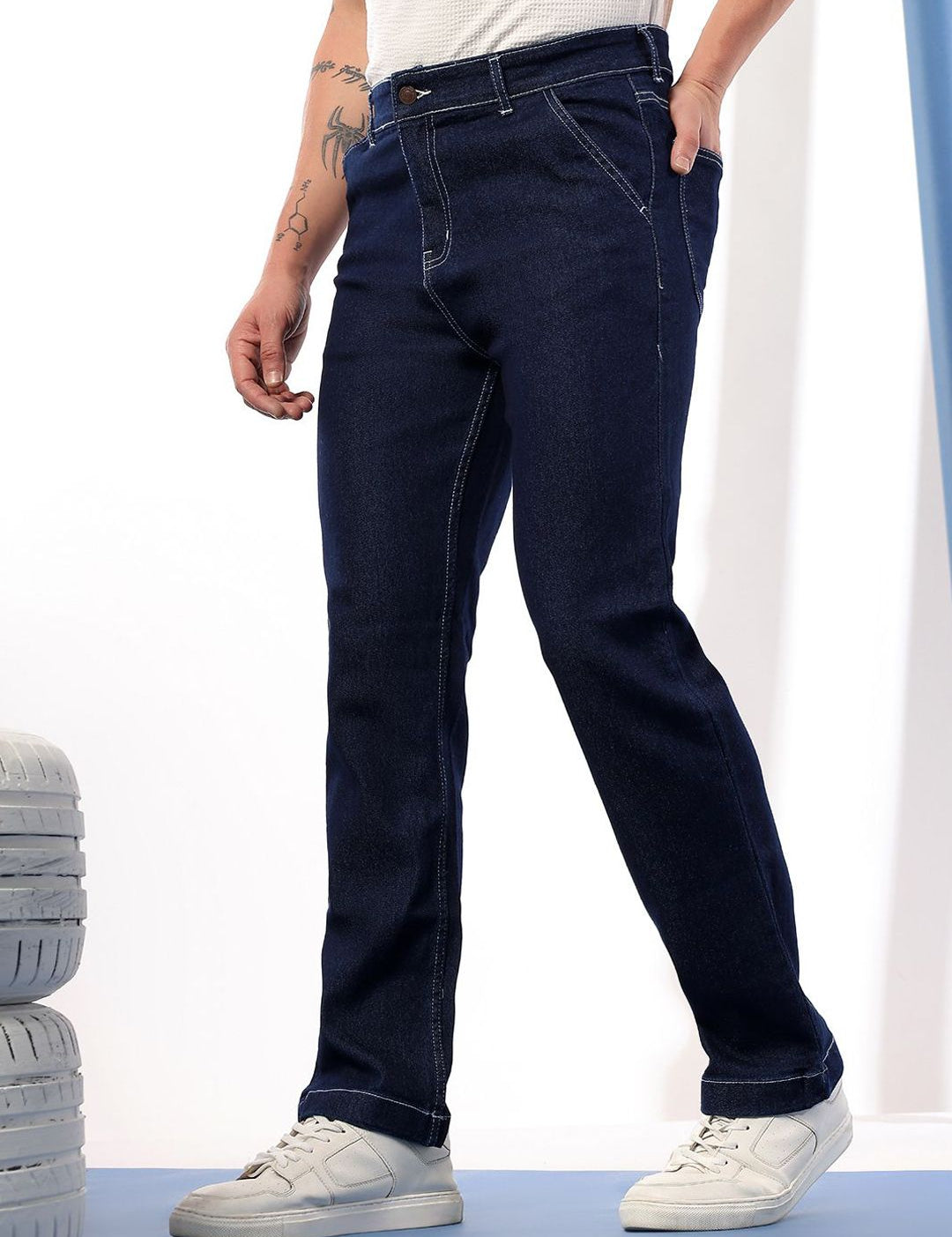 Kotty Men Comfort Regular Fit Mid-Rise Stretchable Jeans