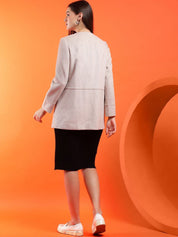 Kotty Women Solid Overcoat with Buckle Detail