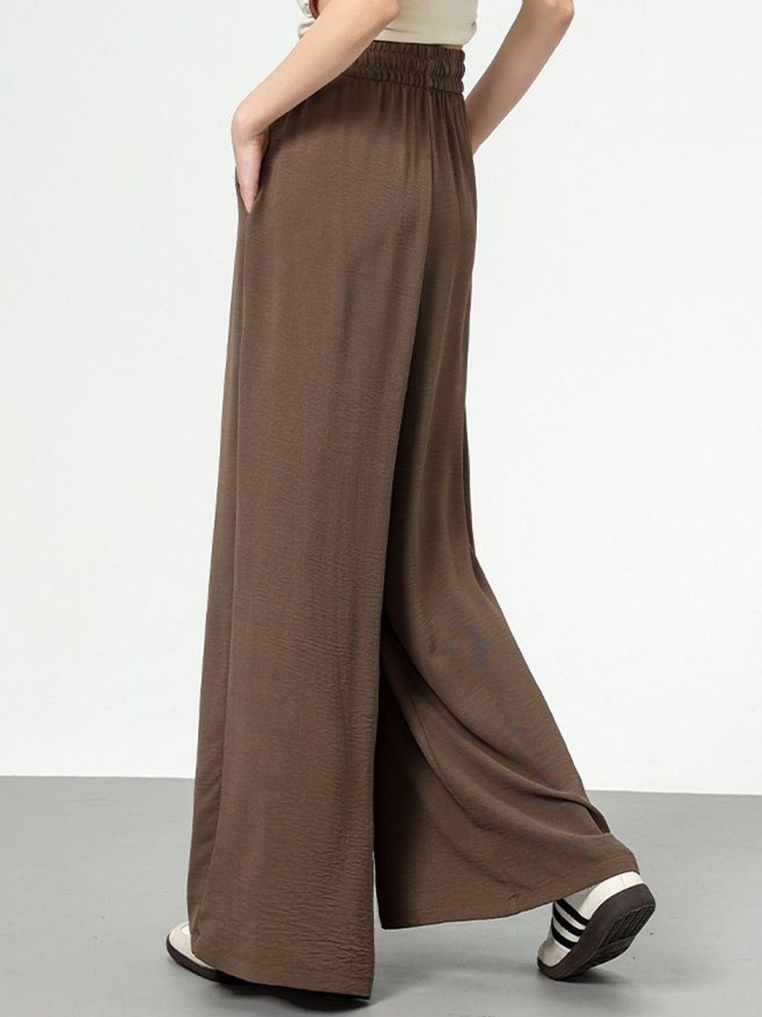 Kotty Women Relaxed Straight Leg High-Rise Pleated Wide Leg Trousers