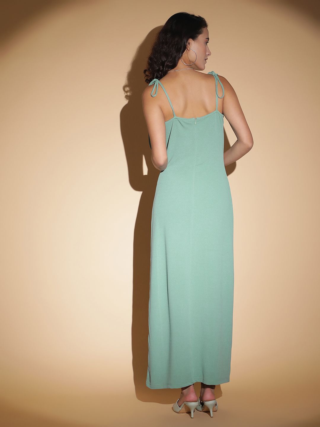 Kotty Women Solid Shoulder Straps Maxi Dress