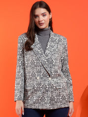 Kotty Women Printed Notched Overcoat