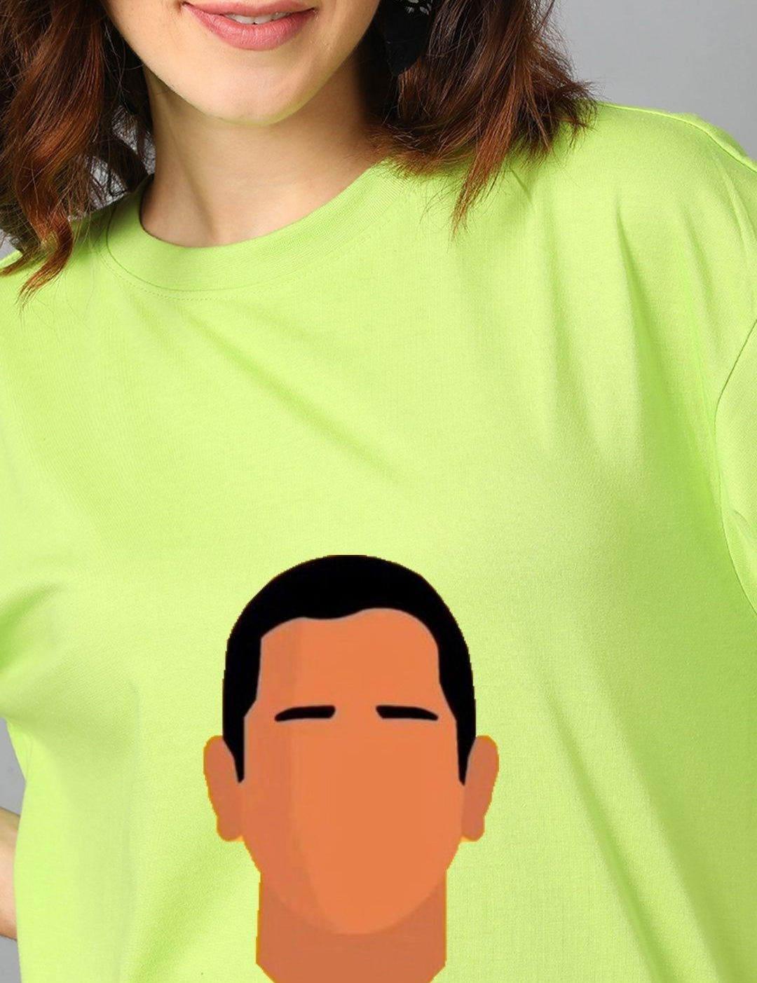 Kotty Women Graphic Printed Round Neck Cotton Oversized T-shirt