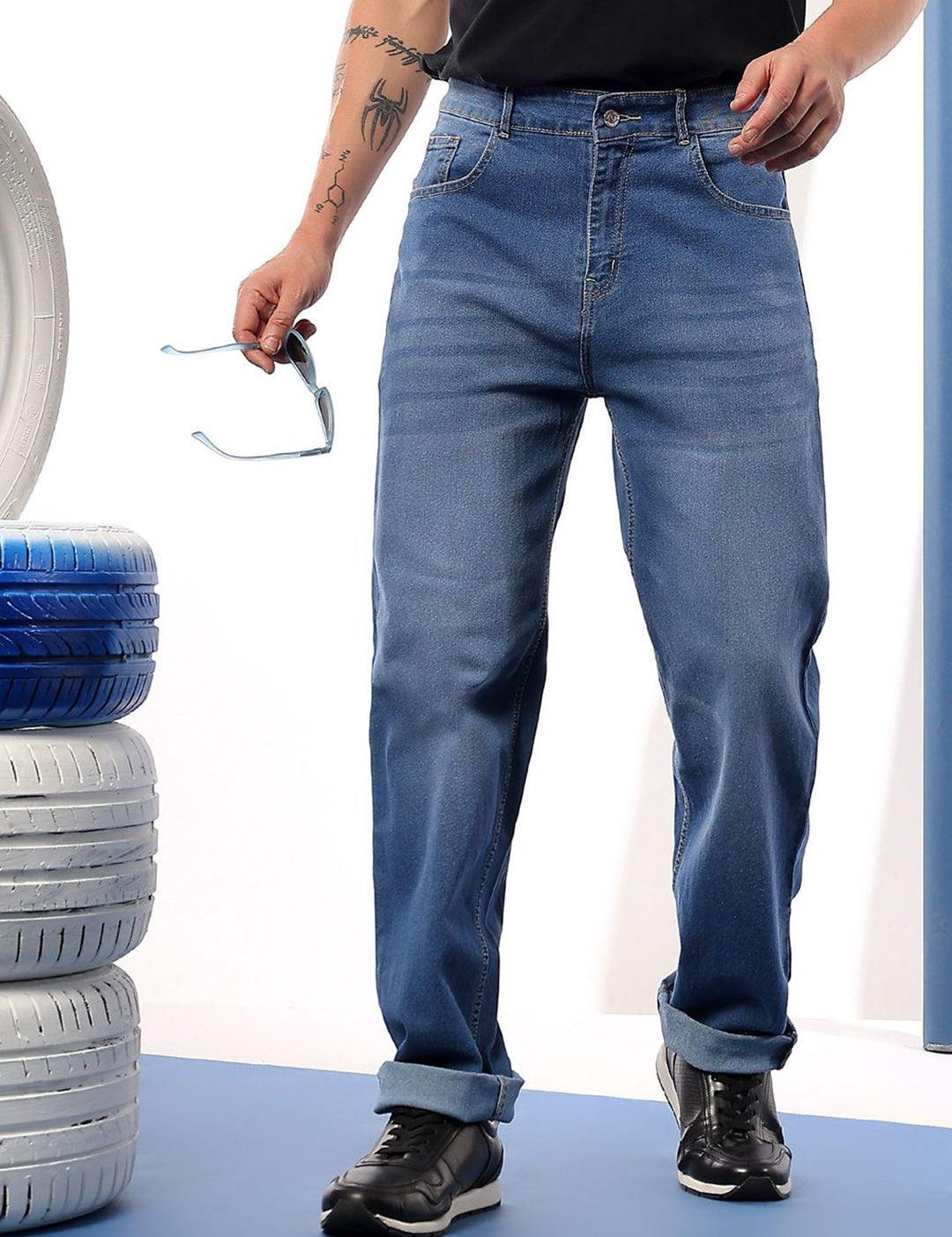 Kotty Men Comfort Fit Mid-Rise Stretchable Jeans