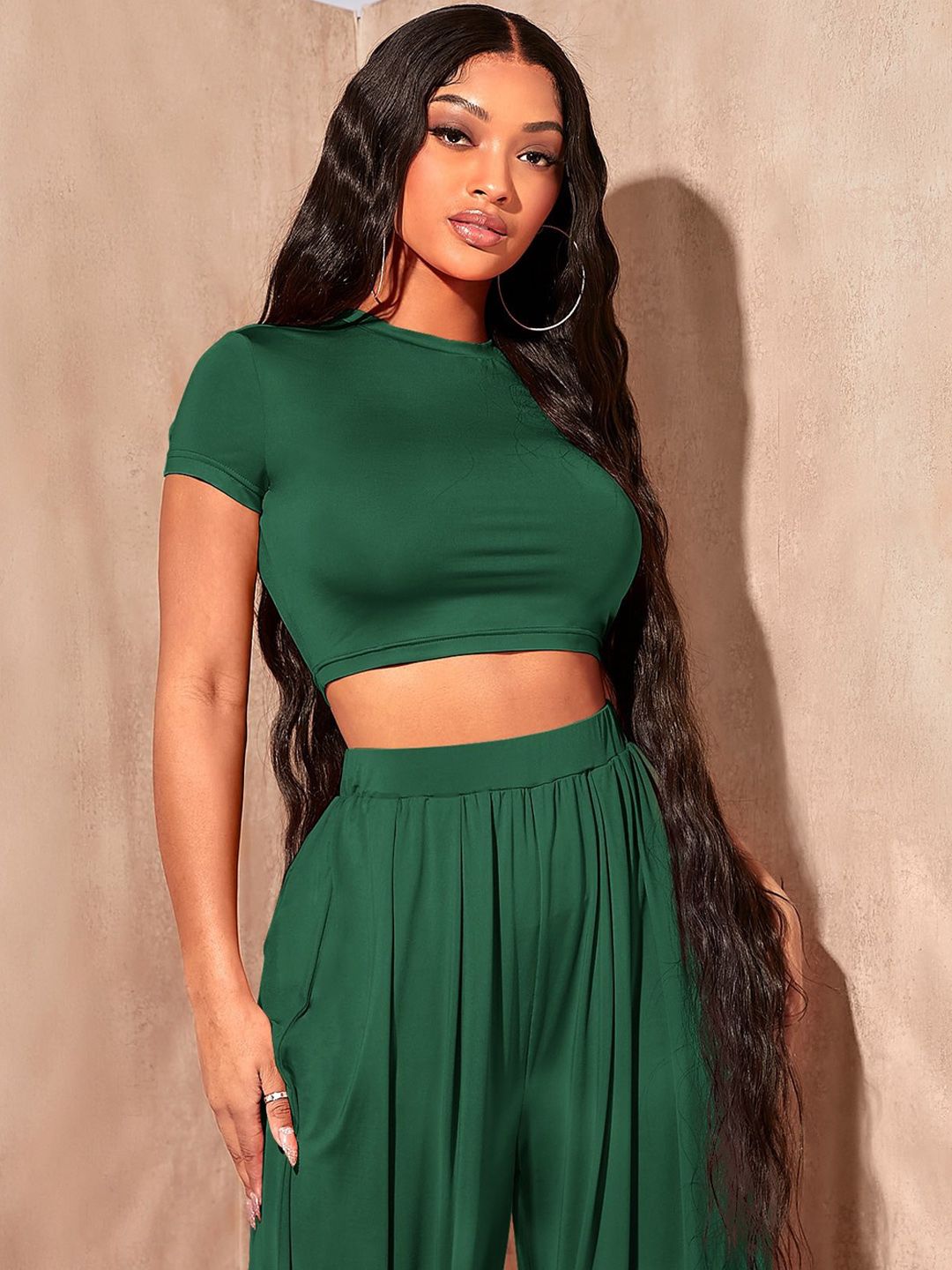 Kotty Round Neck Short Sleeves Top & Palazzo 