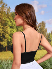 Kotty Women Satin Square Neck Crop Top