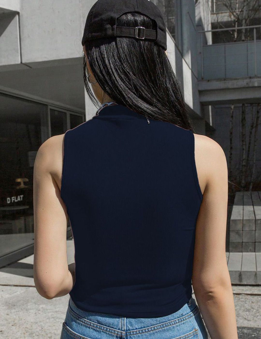 Kotty Women High Neck Sleeveless Fitted Crop Top