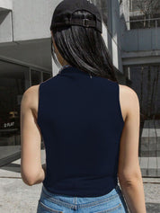 Kotty Women High Neck Sleeveless Fitted Crop Top