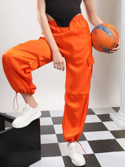 Kotty Women High-Rise Easy Wash Pleated Cargos Trousers