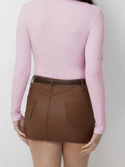 Kotty Women V-Neck Long Sleeves Fitted Top