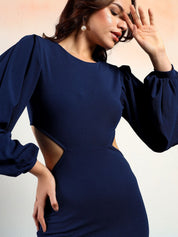 Kotty Women Bishop Sleeve Bodycon Knee Length Dress