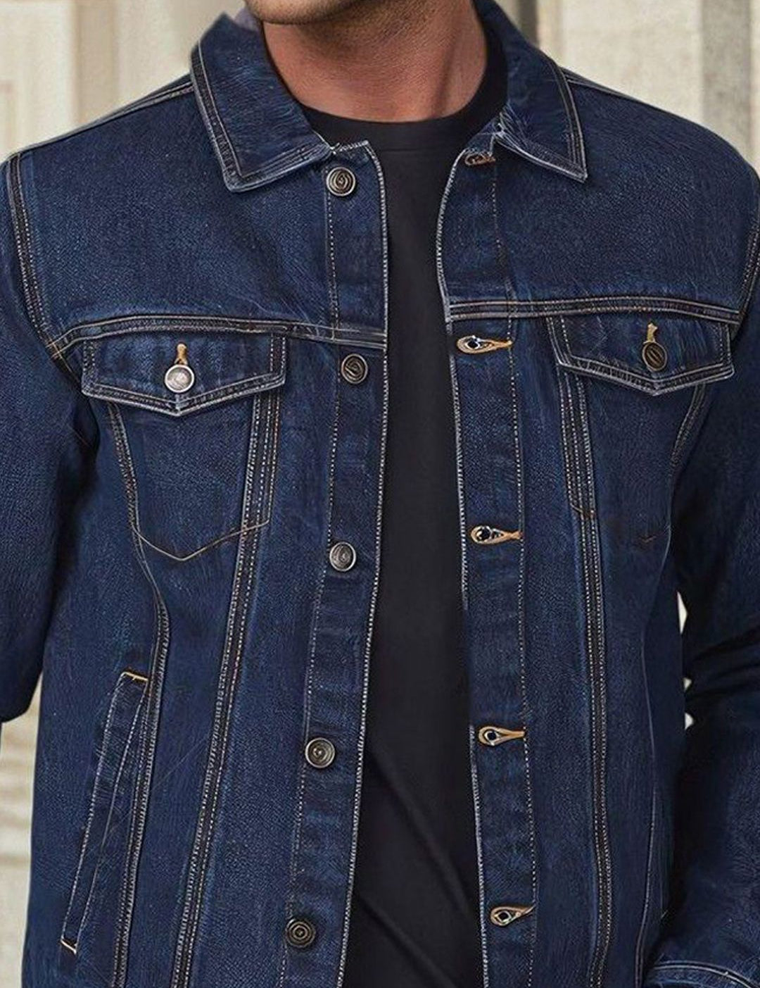Kotty Men Solid Denim Jacket