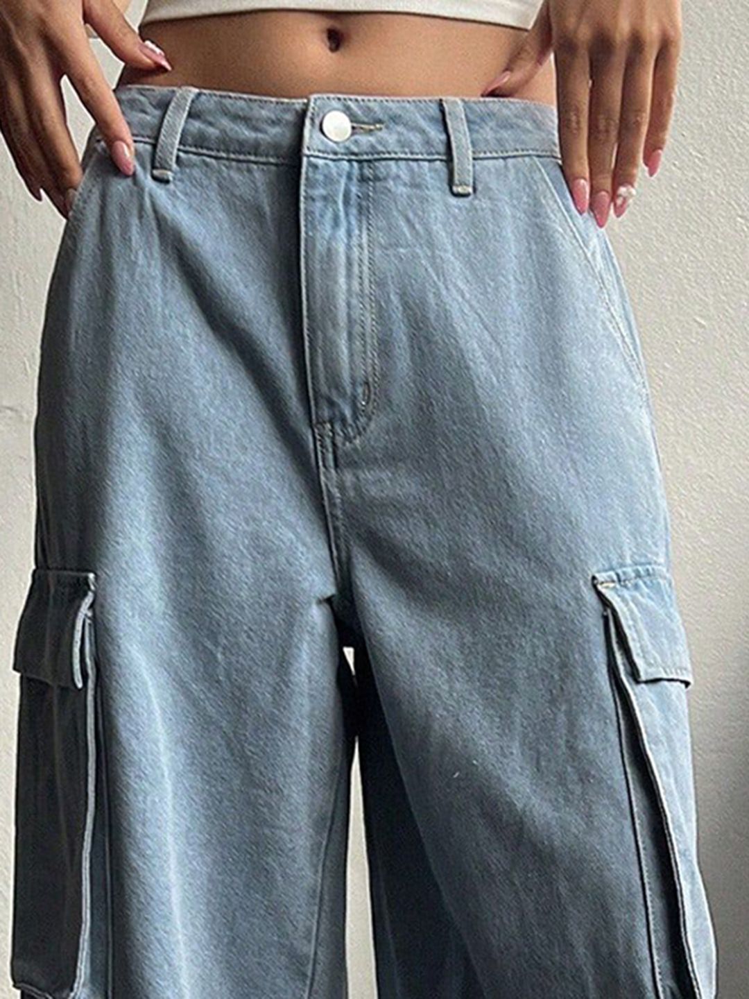 Kotty Women Cotton Blue Bootcut High-Rise Stretchable Jeans