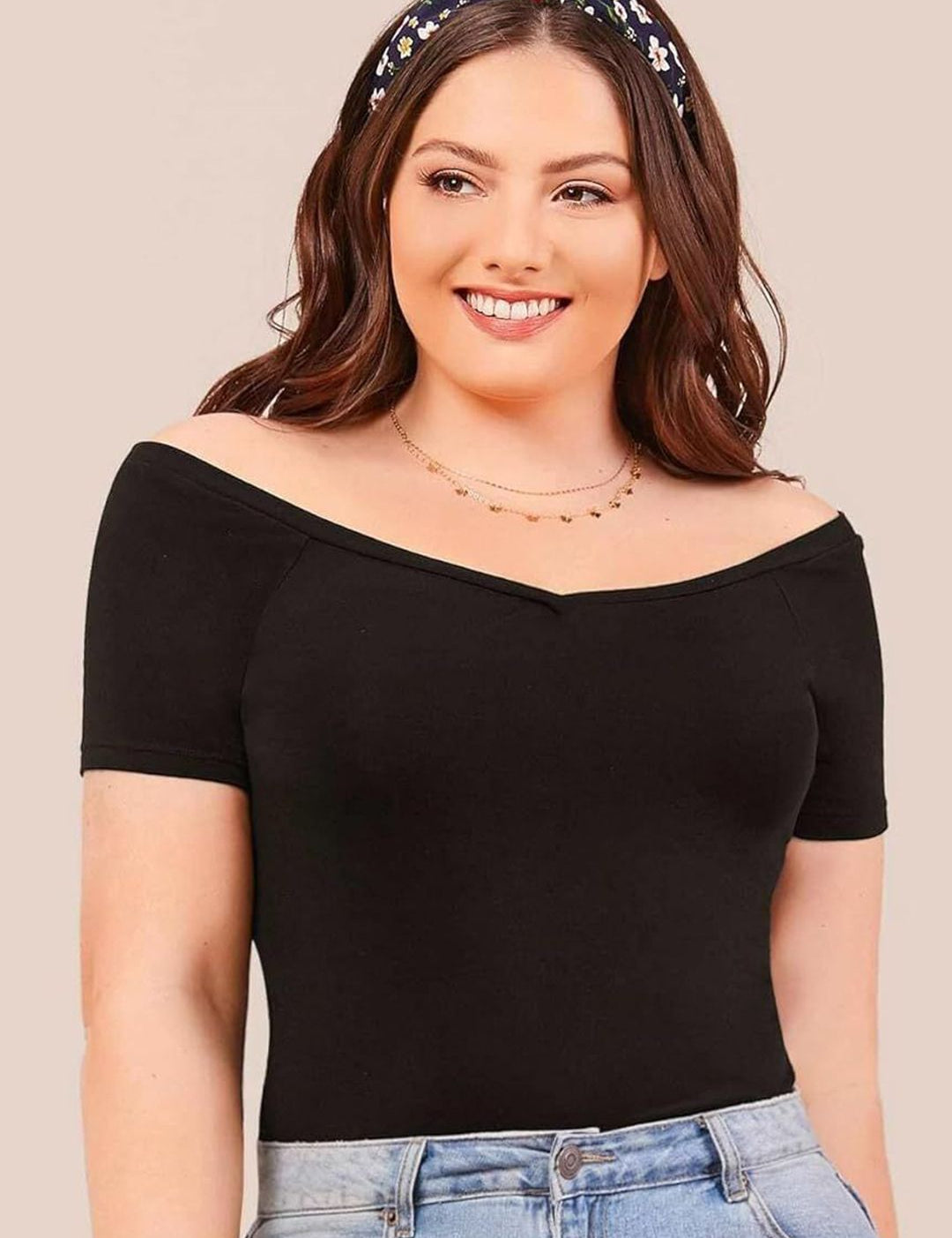 KOTTY Women Off-Shoulder Short Sleeve Top