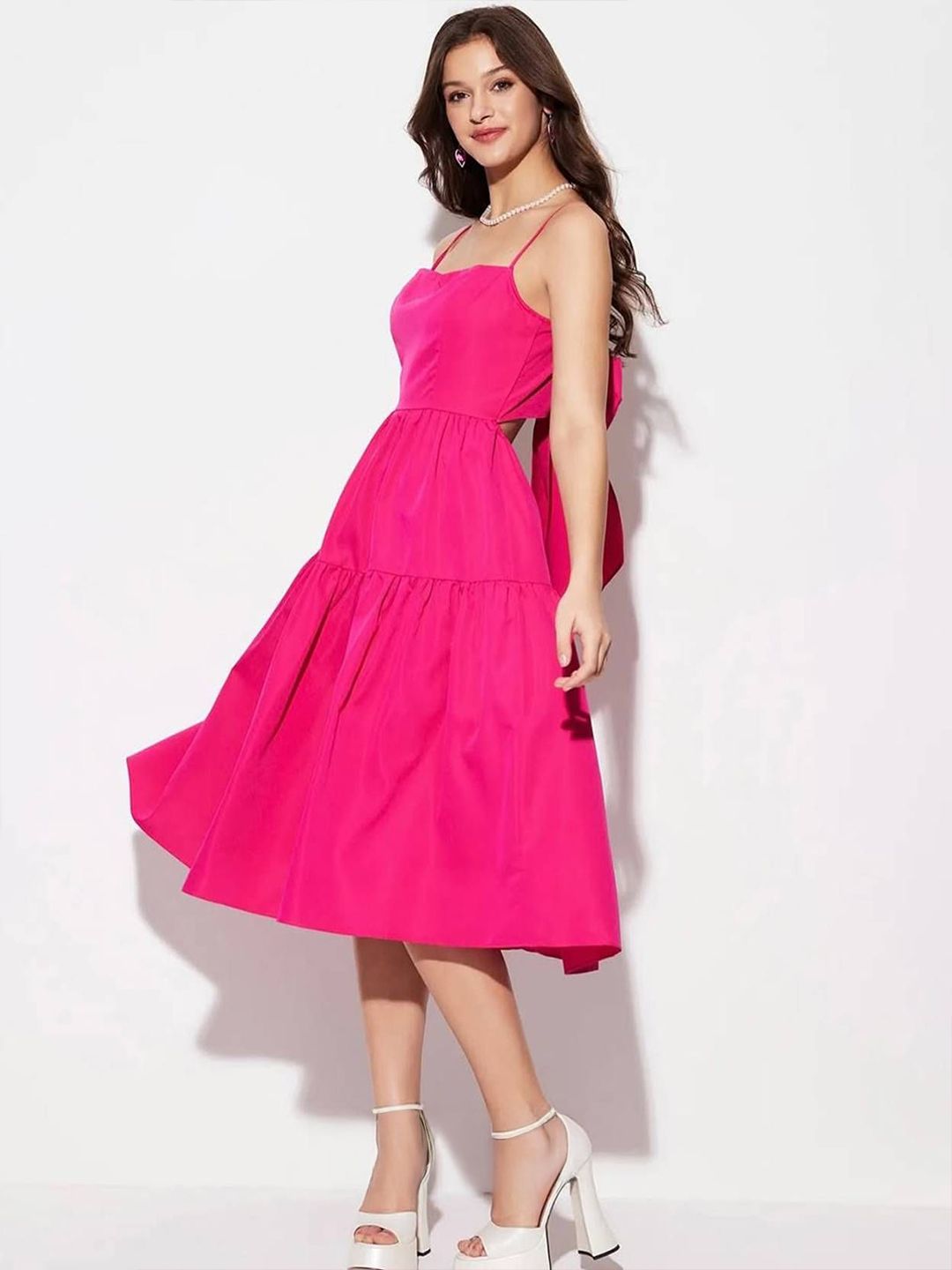 Kotty Women Tiered Fit & Flare Midi Dress