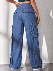Kotty Women Jean Wide Leg High-Rise Light Fade Stretchable Jeans