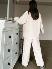 Kotty Women Shirt Collar Warm and Comfortable Pajama Suit