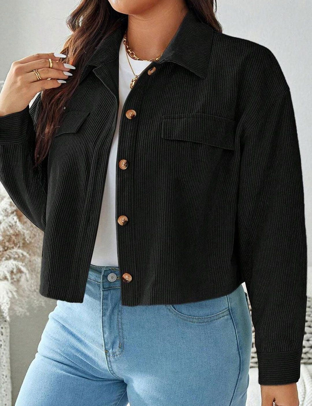 CURVE BY KOTTY Women Solid Spread Collar Regular Fit Casual Shirt