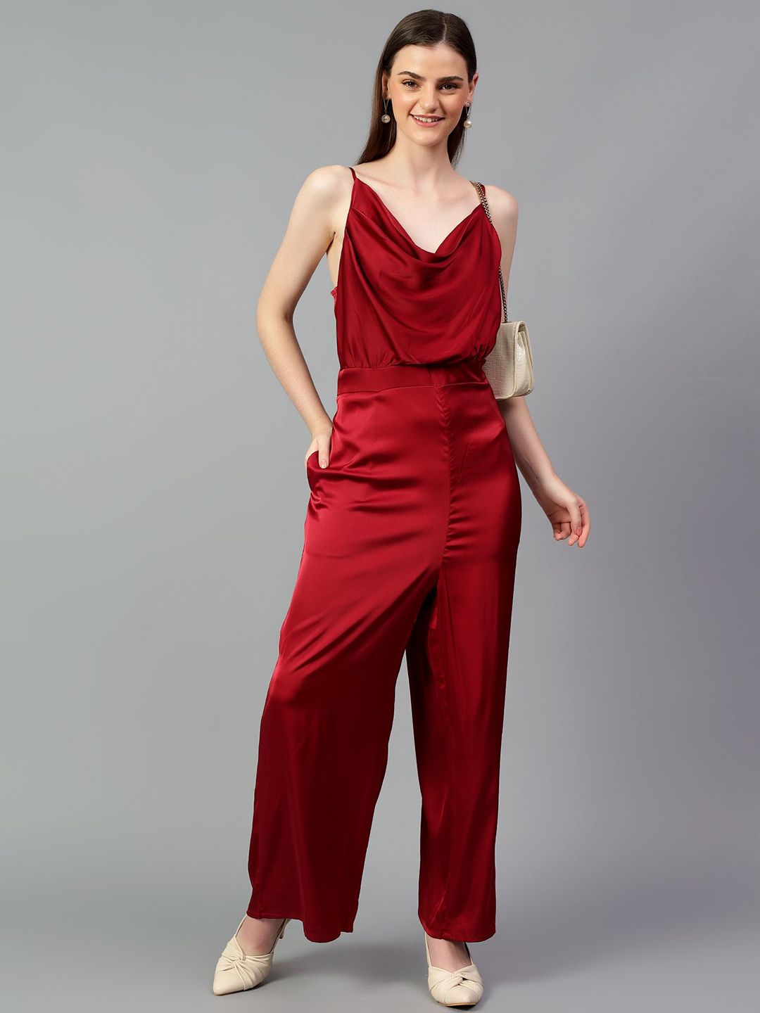 Kotty Women Cowl Neck Basic Jumpsuit