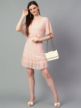 Kotty Floral Print Flared Sleeve Fit & Flare Dress