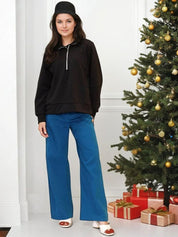 Kotty Women Half Zipper Sweatshirt