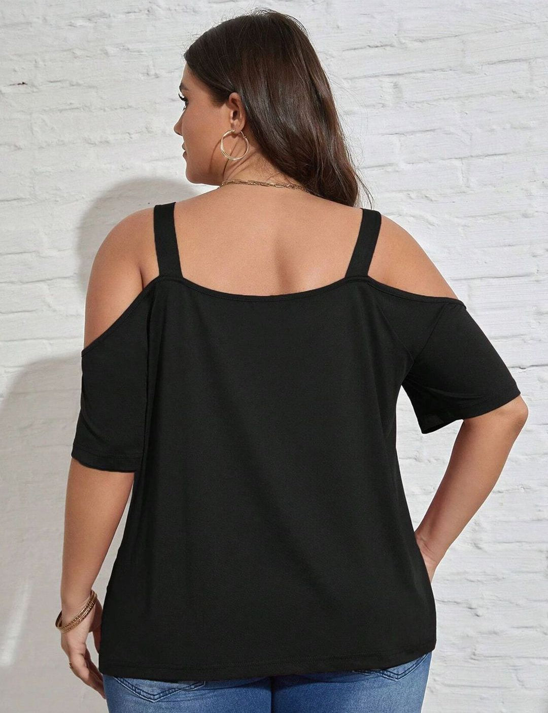 KOTTY Sweetheart Neck Cold-Shoulder Crepe Top