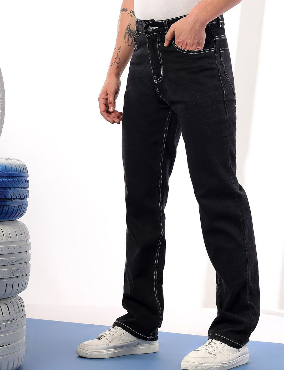 Kotty Men Comfort Regular Fit Mid-Rise Stretchable Jeans