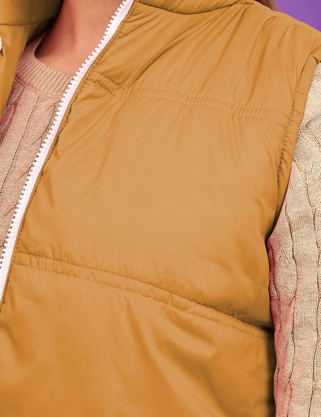 Kotty Women Stand Collar Solid Lightweight Padded Jacket