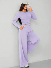 Kotty  Boat Neck Top With Trousers Co-Ords