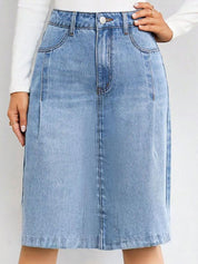 Kotty Women A-Line Above Knee Blue Skirt