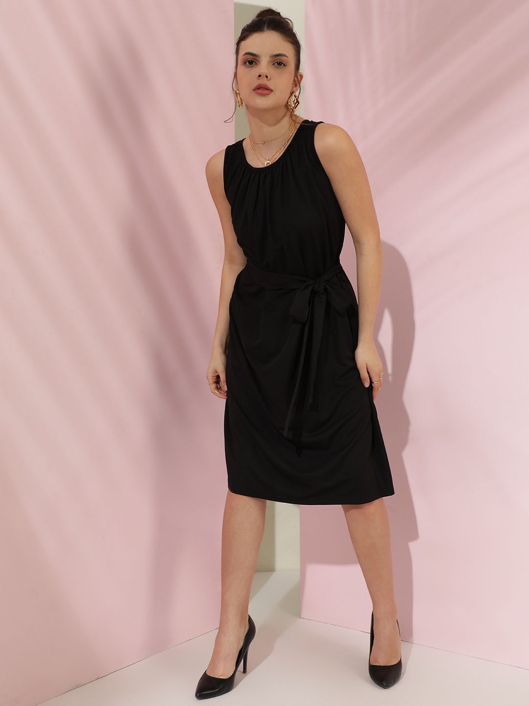 Kotty Women Solid Sleeveless Fit & Flare Dress