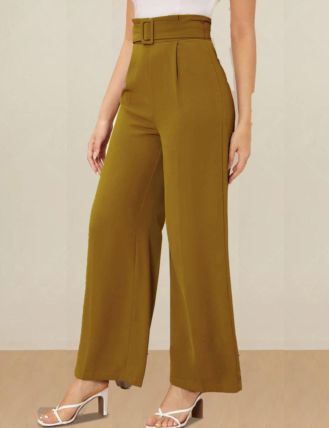 Kotty Women Straight Fit High-Rise Formal Trousers