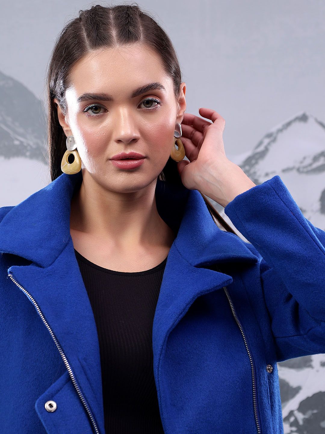 Kotty Women Notched Lapel Longline Overcoat