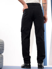 Kotty Men Comfort Regular Fit Mid-Rise Stretchable Cargo Jeans